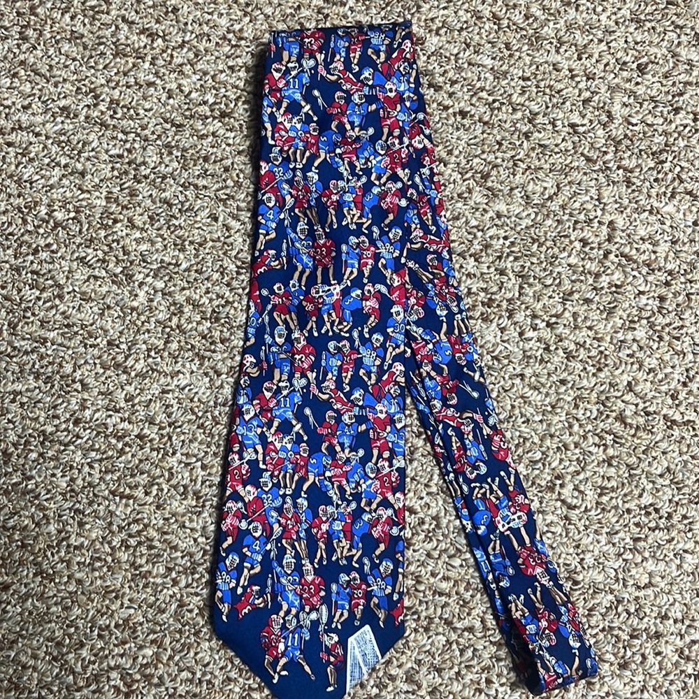 Lacrosse LAX Tie Neckwear Silk necktie mens Alynn gift blue red